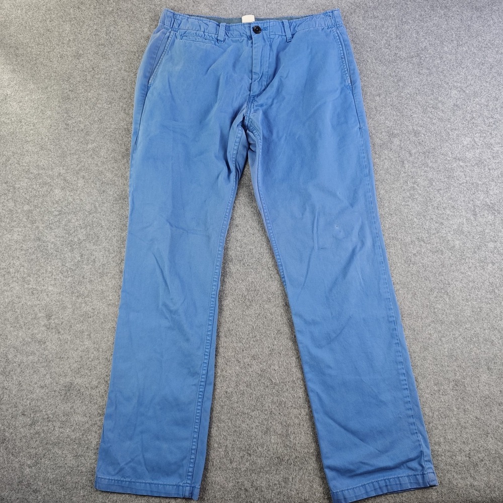 Gap Lived In Slim Pants Mens 32x30 Blue Straight Leg 100% Cotton